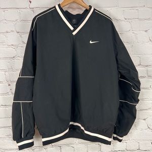 Nike oversized Y2K black v neck pullover with lining size L
